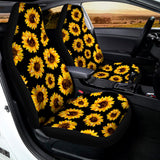 Black Sunflower Pattern Print Universal Fit Car Seat Covers 102422