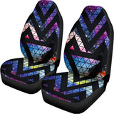 Black Triangle Galaxy Space Print Universal Fit Car Seat Covers 102422