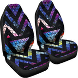 Black Triangle Galaxy Space Print Universal Fit Car Seat Covers 102422