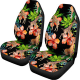 Black Tropical Giraffe Pattern Print Universal Fit Car Seat Covers 102422