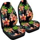 Black Tropical Giraffe Pattern Print Universal Fit Car Seat Covers 102422