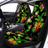 Black Tropical Hawaiian Pattern Print Universal Fit Car Seat Covers 102422