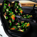 Black Tropical Hawaiian Pattern Print Universal Fit Car Seat Covers 102422