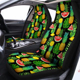 Black Tropical Pineapple Pattern Print Universal Fit Car Seat Covers 102422