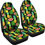 Black Tropical Pineapple Pattern Print Universal Fit Car Seat Covers 102422