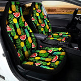 Black Tropical Pineapple Pattern Print Universal Fit Car Seat Covers 102422
