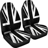 Black Union Jack British Flag Print Universal Fit Car Seat Covers 102422
