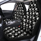 Black Vinyl Record Pattern Print Universal Fit Car Seat Covers 102422