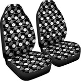 Black Vinyl Record Pattern Print Universal Fit Car Seat Covers 102422