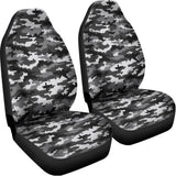 Black White And Grey Digital Camo Print Universal Fit Car Seat Covers 102422