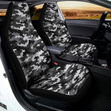 Black White And Grey Digital Camo Print Universal Fit Car Seat Covers 102422