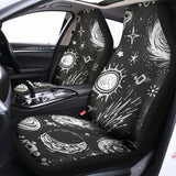 Black White Galaxy Outer Space Print Universal Fit Car Seat Covers 102422