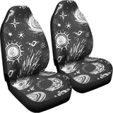 Black White Galaxy Outer Space Print Universal Fit Car Seat Covers 102422