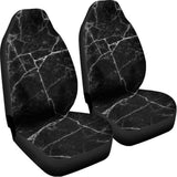 Black White Grunge Marble Print Universal Fit Car Seat Covers 102422