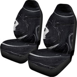 Black White Liquid Marble Print Universal Fit Car Seat Covers 102422