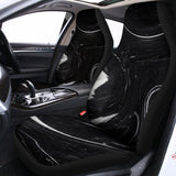 Black White Liquid Marble Print Universal Fit Car Seat Covers 102422
