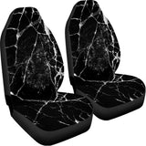 Black White Natural Marble Print Universal Fit Car Seat Covers 102422