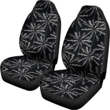 Black White Palm Tree Pattern Print Universal Fit Car Seat Covers 102422