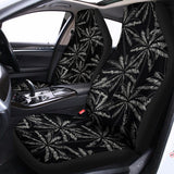 Black White Palm Tree Pattern Print Universal Fit Car Seat Covers 102422