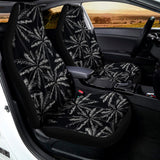 Black White Palm Tree Pattern Print Universal Fit Car Seat Covers 102422