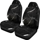 Black White Scratch Marble Print Universal Fit Car Seat Covers 102422