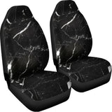 Black White Scratch Marble Print Universal Fit Car Seat Covers 102422