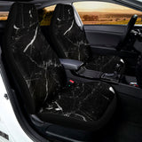 Black White Scratch Marble Print Universal Fit Car Seat Covers 102422