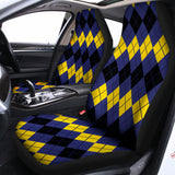 Black Yellow And Blue Argyle Print Universal Fit Car Seat Covers 102422