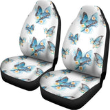 Blossom Blue Butterfly Pattern Print Universal Fit Car Seat Covers 102422