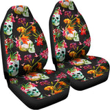 Blossom Flowers Skull Pattern Print Universal Fit Car Seat Covers 102422