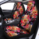 Blossom Peony Skull Pattern Print Universal Fit Car Seat Covers 102422