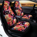 Blossom Peony Skull Pattern Print Universal Fit Car Seat Covers 102422
