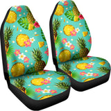Blue Aloha Pineapple Pattern Print Universal Fit Car Seat Covers 102422