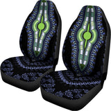 Blue And Black African Dashiki Print Universal Fit Car Seat Covers 102422
