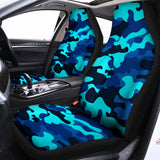 Blue And Black Camouflage Print Universal Fit Car Seat Covers 102422
