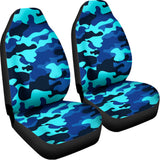 Blue And Black Camouflage Print Universal Fit Car Seat Covers 102422
