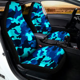 Blue And Black Camouflage Print Universal Fit Car Seat Covers 102422