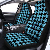 Blue And Black Houndstooth Pattern Print Universal Fit Car Seat Covers 102422