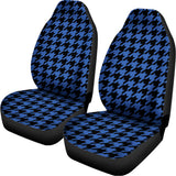 Blue And Black Houndstooth Print Universal Fit Car Seat Covers 102422