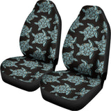 Blue And Black Sea Turtle Pattern Print Universal Fit Car Seat Covers 102422
