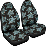 Blue And Black Sea Turtle Pattern Print Universal Fit Car Seat Covers 102422