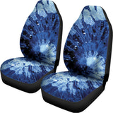 Blue And Black Tie Dye Print Universal Fit Car Seat Covers 102422