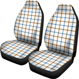 Blue And Brown Tattersall Pattern Print Universal Fit Car Seat Covers 102422