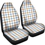 Blue And Brown Tattersall Pattern Print Universal Fit Car Seat Covers 102422