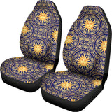 Blue And Gold Celestial Pattern Print Universal Fit Car Seat Covers 102422