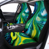 Blue And Green Acid Melt Print Universal Fit Car Seat Covers 102422