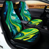 Blue And Green Acid Melt Print Universal Fit Car Seat Covers 102422