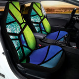 Blue And Green Stained Glass Print Universal Fit Car Seat Covers 102422