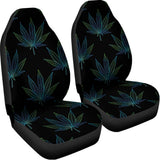 Blue And Green Weed Leaf Pattern Print Universal Fit Car Seat Covers 102422
