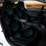 Blue And Green Weed Leaf Pattern Print Universal Fit Car Seat Covers 102422